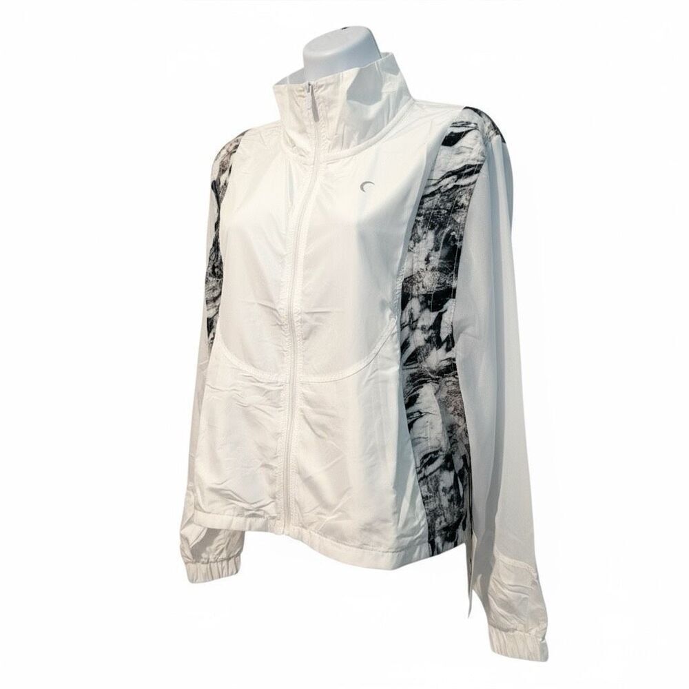 ZYIA Active White Marble Mesh Jacket and Shoulder Bag Size XXL